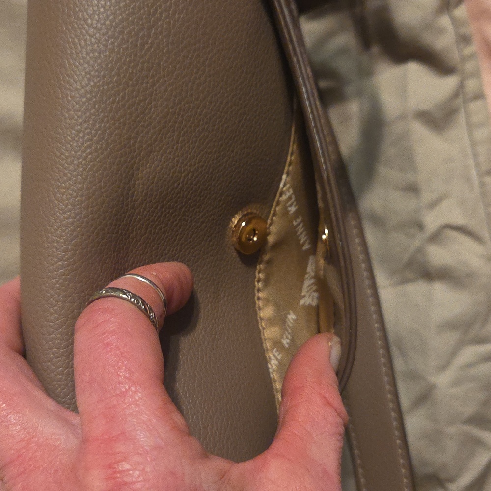 👜 Anne Klein Taupe Monogram Crossbody — NWT - Picture 7 of 11
